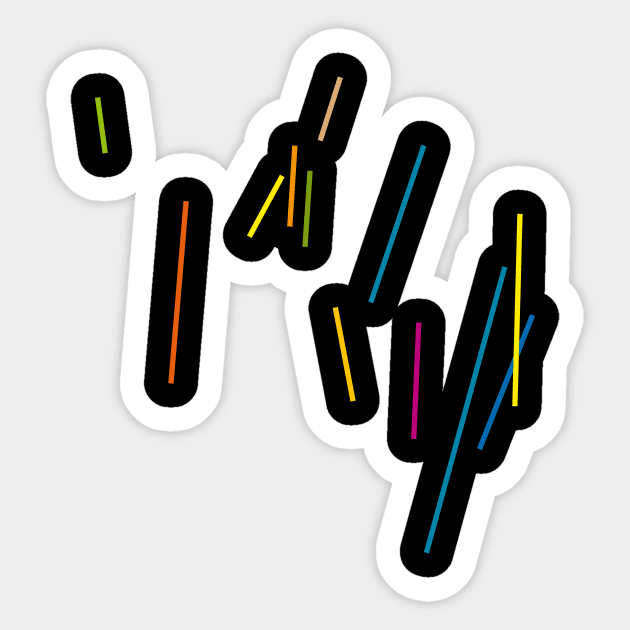 minimal abstract stripes Sticker by Nikokosmos